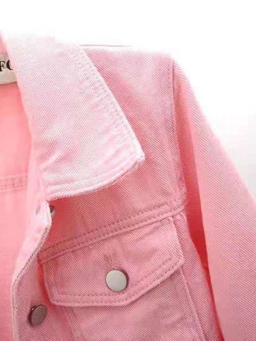 Pink Cropped Denim Jacket - Picture 5 of 8